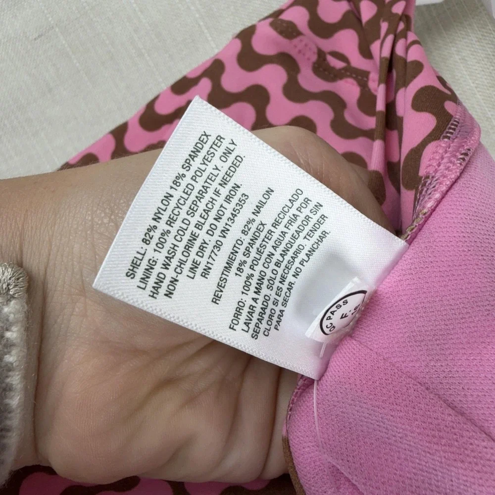 Wild Fable Shorts Juniors‎ XXS 00 Pink Brown Wavy Print Mid High Rise 2 Inseam